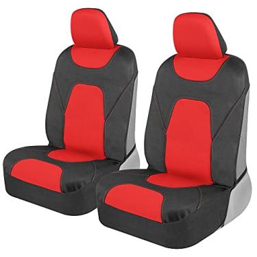 Imagem de Motor Trend AquaShield Capas de assento dianteiras à prova d'água, capas de assento vermelhas para carros – capa de neoprene para assentos dianteiros de carro, protetor de capas de assento SUV – Capa
