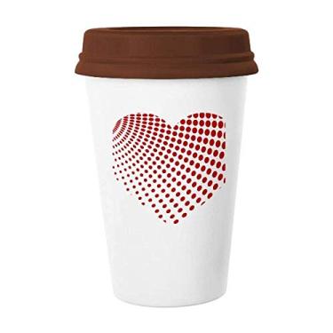 Imagem de Red Radiate Dots Caneca de Dia dos Namorados Copo de Cerâmica Copo de Café