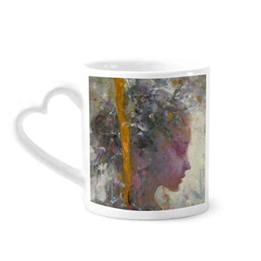 Imagem de XJJ Caneca de cerâmica para café com pintura a óleo e coração de vidro