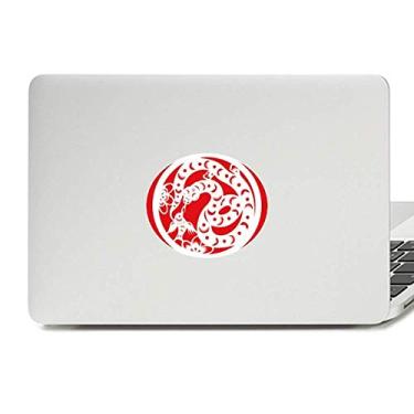 Imagem de Adesivo de notebook com emblema de vinil e arte do zodíaco chinês cortado em papel de cobra