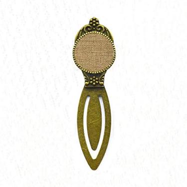 Imagem de Marcador de página Tawny de malha de linho com estampa de ilustração, marcador de livro retrô para escritório