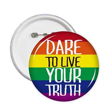 Imagem de Emblema Live Your Truth LGBT Bandeira de Arco-íris Emblema Emblema Acessório Decoração 5 peças