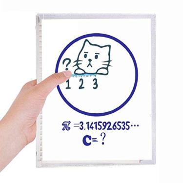 Imagem de Caderno de ilustração de gato com tema de matemática circular diário de folhas soltas recarregável