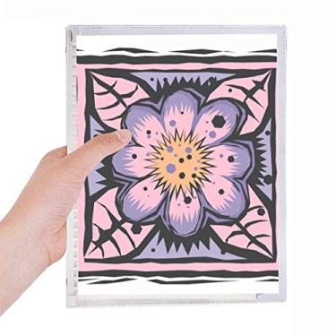 Imagem de Caderno de anotações com elemento de cultura do México com flores roxas para diário recarregável