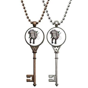 Imagem de OFFbb-USA Animal Paper Breaks Impacto Elefantes Colar Pingente Joias Decoração de Casal
