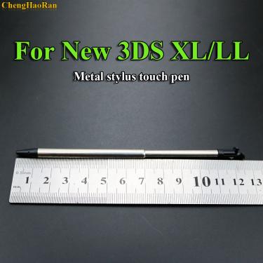 Imagem de Chenghaoran 1 - 10 peças preto para novo 3ds ll metal caneta de toque caneta retrátil para nintendo