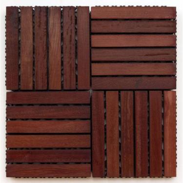 Imagem de Kit Deck em Placa de Madeira Modular Base Plástica 30x30cm com 25 Placas MaderSilva Imbuia