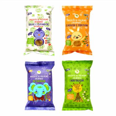Imagem de Kit 4 Biscoitos de Polvilho Crilancha: Hortaliças, Cenoura, Beterraba, Espinafre