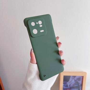 Imagem de Capa de telefone fina sem moldura para Xiaomi Mi 13T 12T 11T 10T 13 11 Lite 12S Ultra 12 Pro 12X 11i 10 Poco F3 capa de plástico rígido fosco, verde escuro, para Xiaomi 13 Lite