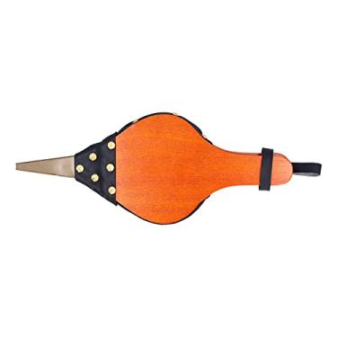 Imagem de Ventilador de lareira, soprador manual de lareira de madeira Madeira maciça Fole de couro resistente ao calor Churrasqueira Isqueiro de lareira para acampamento ao ar livre