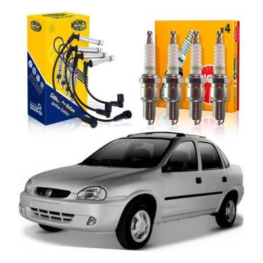 Imagem de Kit Vela Ngk Cabo Corsa Classic 1.0 1.6 8v Mpfi 1997 A 2003 - Marelli