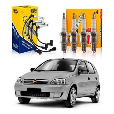 Imagem de Kit Vela Ngk Cabo Corsa 1.8 8v 2002 A 2008 - Marelli