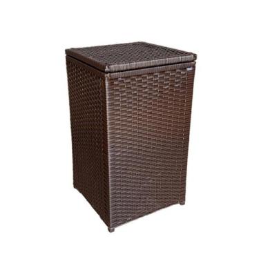 Imagem de Cesto de Roupa Fibra Sintética 100 Litros 40x40x70 Argila - Artesanato