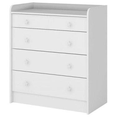 Imagem de Cômoda Infantil Trocador Doce Sonho 4 Gavetas Branco 2523 Qmovi - LM D