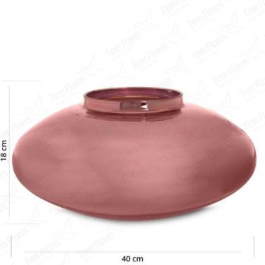 Imagem de Vaso de Vidro Terrario Grande Espelhado Rose 40x18 - Tem Flores