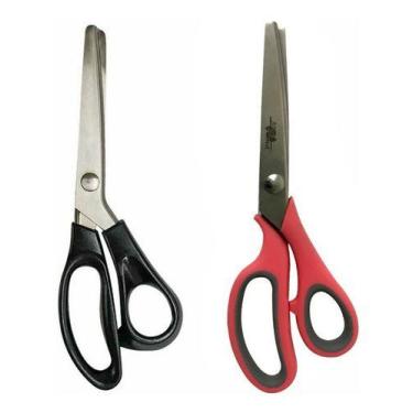 Imagem de Kit Tesoura de Picotar Papeis Tecidos Zig Zag + Tesoura Escalope Corte