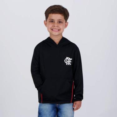 Imagem de Blusão com Capuz Flamengo Rain Infantil Preta - Braziline, 4 ANOS