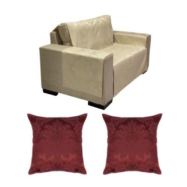 Imagem de Kit Capa Protetora de Sofá com Braços Jacquard e 2 Capas de Almofada -