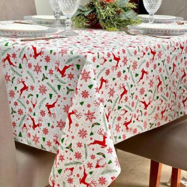 Imagem de Toalha De Mesa Retangular Estampada Natal Mesa de Jantar Natalina - Mi