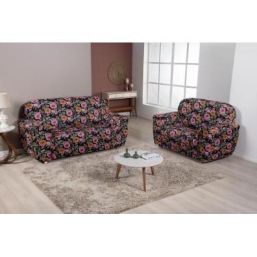 Imagem de Capa De Sofá 2 E 3 Lugares Estampada Coladinha Òtima Oferta Com Elásti