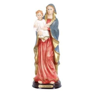 Imagem de Imagem Nossa Senhora Saude Resina Importada Religiosa 29cm - Zona Livr