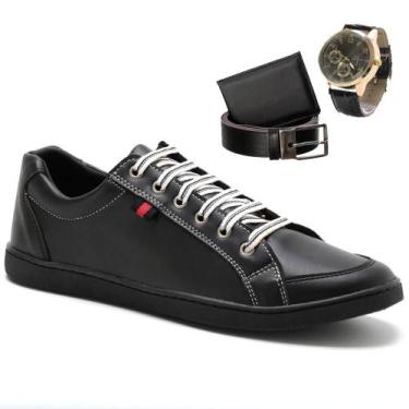 Imagem de Sapatênis Masculino Casual + Carteira + Cinto + Relógio - Carpidera, 4