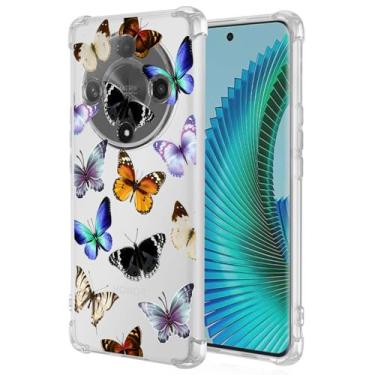 Imagem de Yerebel Capa para Honor X9B, capa fofa Honor Magic6 Lite ALI-NX1, capa de silicone de borracha macia TPU transparente flexível para Honor X9B 5G Butterfly