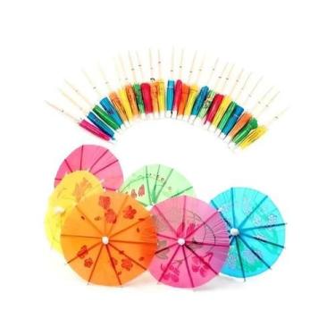 Imagem de Palitos Decorados Guarda-chuva Para Drinks 10 Unidades - Mor, Guarda-c