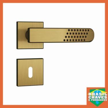 Imagem de Fechadura para porta de Quarto/Interna 813 21 Roseta Quadrada Oxidada 