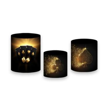 Imagem de Trio De Capa Cilindro - Baralho Cassino Dourado 002 - Via Cores