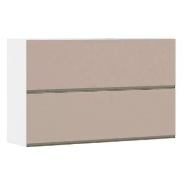 Imagem de Armário Perola Basculante Duplo 120 cm 2 Portas Luciane, Branco Polar/