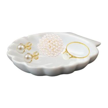 Imagem de Porta Joia em Porcelana 8,5 x 2 cm Conchinha Casquinha de Siri - Armaz