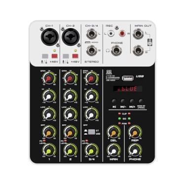 Imagem de Kokiya Mesa de som de mixagem de áudio, portátil, recarregável, profissional, mixer de som, mixer de DJ estéreo para performance em casa