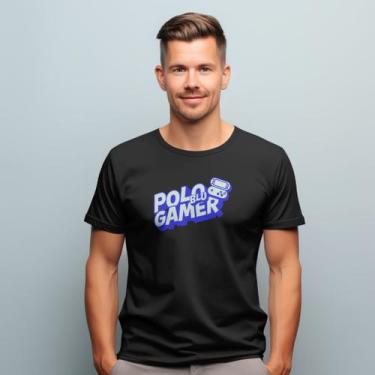 Imagem de Camiseta Masculina Polo Blu Game Malha em Algodão do P ao G1, Preto, P