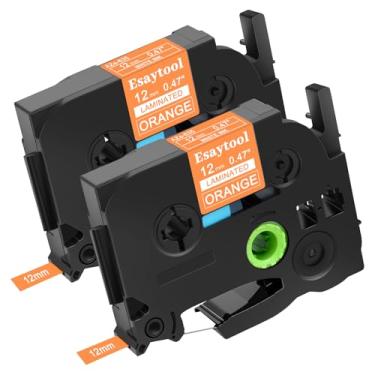 Imagem de 2 PK 12 mm 1.2 cm TZe-635 Substituição para Brother TZ635 Fita de etiqueta laminada 1/5.1 cm branca em fita laranja compatível com Brother PT-D210 D220 H110 H100 P710BT D220 D410 D600 Fita durável