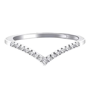 Imagem de Uloveido Anel de noivado solitário de zircônia cúbica de cor prata ajustável para ele e ela conjunto de anéis de casal para mulheres e homens, Adjustable, Cristal, Zircônia cúbica