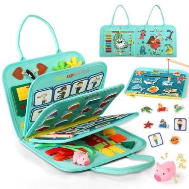 Imagem de Montessori Busy Board Quiet Flower para 1-3 anos com pesca