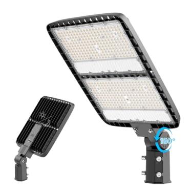 Imagem de lumenfox Iluminação Led Para Estacionamento, Poste De Luz Led De 300 W Com Fotocélula De Crepúsculo Ao Amanhecer, 40000 Lm, 5000 K, Luz Do Dia, Montagem Ajustável, Ip65 À Prova D'Água, Iluminação L