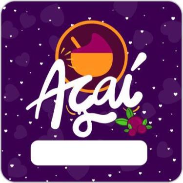 Imagem de 50 100 150 200 unidades adesivo etiqueta tag quadrado 3,5cmx3,5cm açai