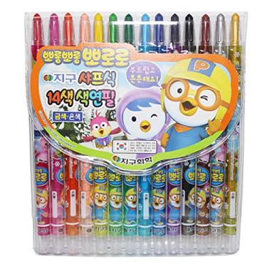 Imagem de X12 Global Chemical Pororo Plástico Twist Up Crayons, Lápis de Cores - Várias Cores - Pacote com 14 Canetas