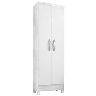 Imagem de Armário Multiuso 2 Portas Com Chave Egito Carvalho Branco/branco - Incorplac