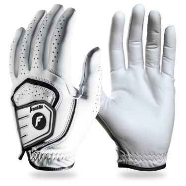 Imagem de Franklin Sports Luva de golfe – Luvas de golfe profissionais – Luva de golfe de couro premium – Aderência máxima – Branca – Luva de mão esquerda – Adulto médio