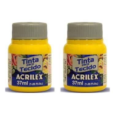 Imagem de Tinta Para Tecido Fosca Acrilex 37ml 2 Unidades Artesanato Fixação Frio Alta Cobertura – Fixação a Frio e Alta Cobertura Com Acabamento Fosco, Este Kit É A Escolha Perfeita Para Quem Busca Qualidade (Amarelo Ouro 505)