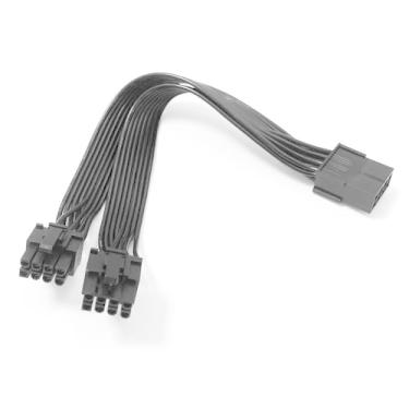 Imagem de ZAHARA 18AWG PCI-e 8 (pino) macho para PCIE Dual 8 (pino) (6+2) extensor de alimentação de placa de vídeo fêmea Substituição adequada para cabos de fonte de alimentação de placa gráfica expressa