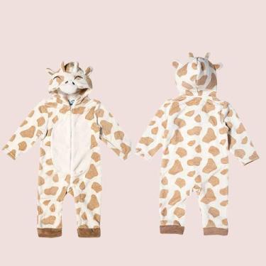 Imagem de Pijama Tiptop Criança Peludinho Bichinho Inverno Com Capuz, Off white,