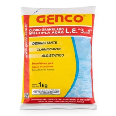 Imagem de Cloro Granulado Múltipla Ação L.E 3 em 1 Genco 1Kg