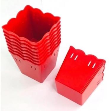 Imagem de 20 Cachepot Plástico Passa Fita - Centro de Mesa Lembrancinhas(Vermelho)