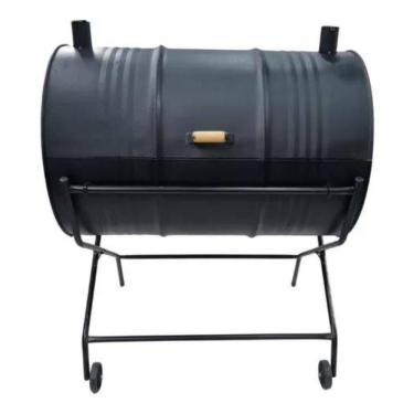 Imagem de Churrasqueira Bafo Tambor C/ Grelha + Suporte 200lt 200l Preto