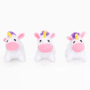 Imagem de Pelúcia Zippypaws Miniz Unicorns Pack 3 Brinquedo Para Cães Pequeno - Unicórnio
