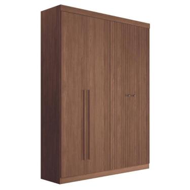 Imagem de Guarda Roupa Casal Ripado 4 Portas Elvas Jatobá